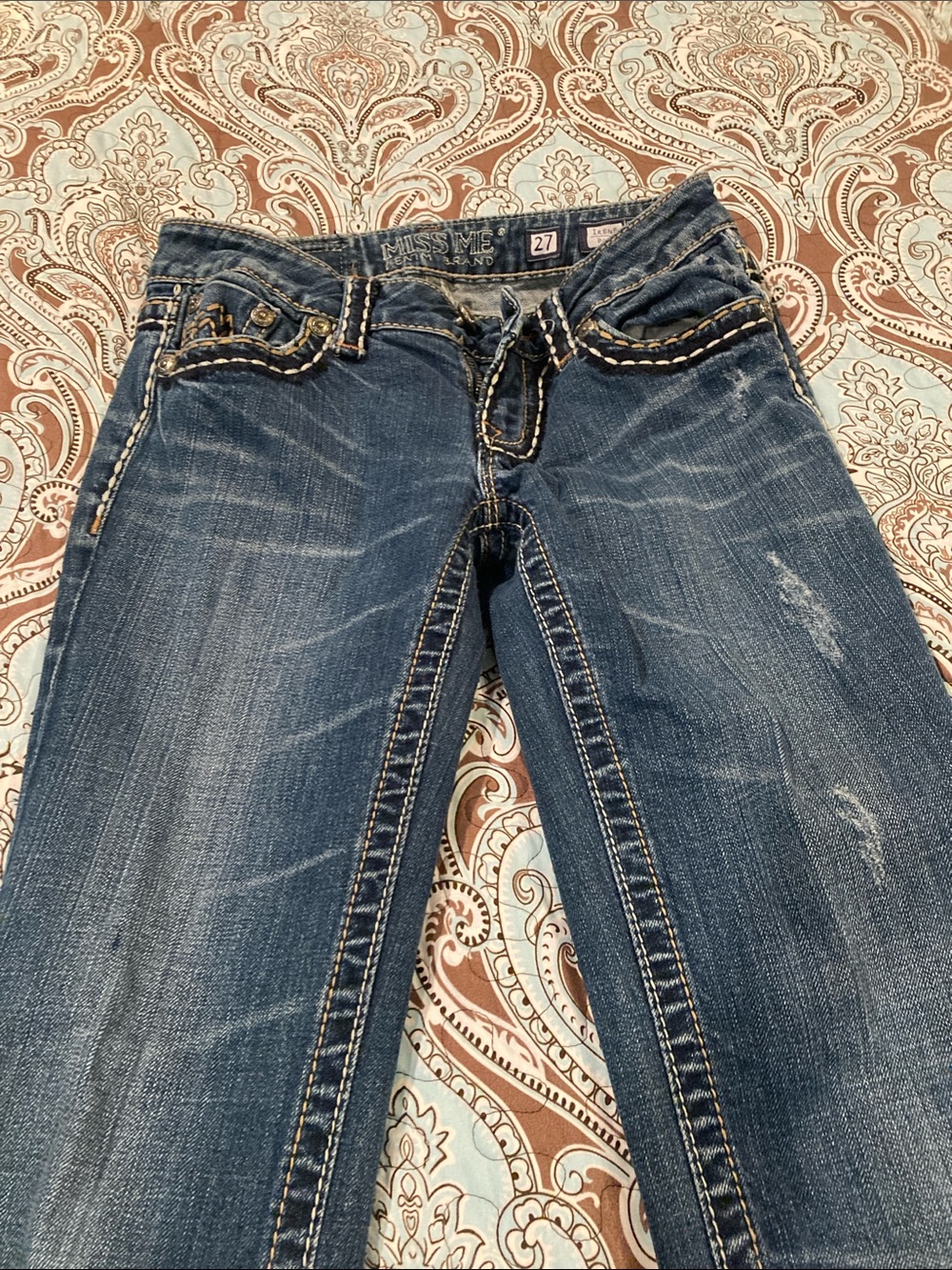 Miss Me Dark Blue Distressed Bootcut Jeans